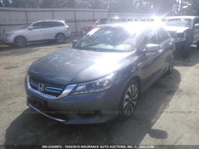 1HGCR6F57FA005483 - 2015 HONDA ACCORD HYBRID/EXL GRAY photo 2