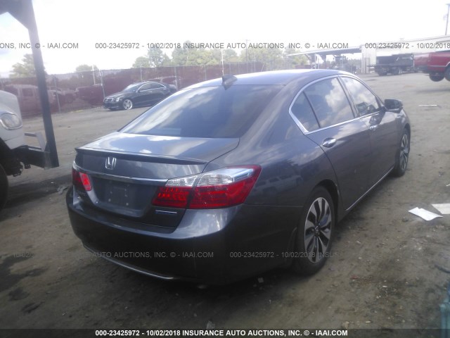 1HGCR6F57FA005483 - 2015 HONDA ACCORD HYBRID/EXL GRAY photo 4