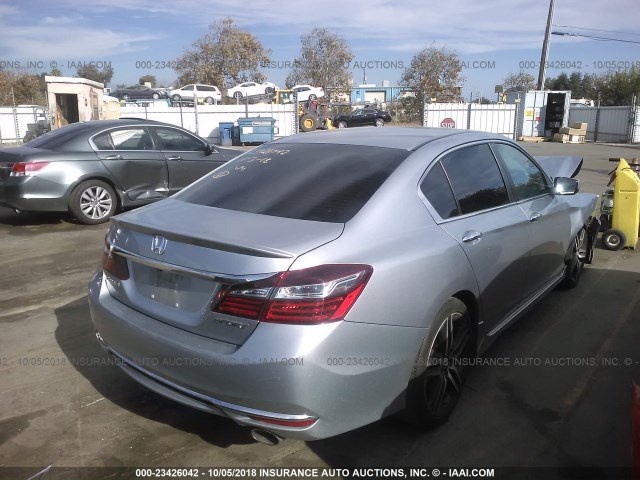 1HGCR2F57GA125682 - 2016 HONDA ACCORD SPORT SILVER photo 4