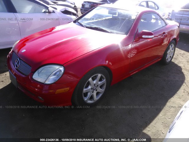 WDBKK49F91F226701 - 2001 MERCEDES-BENZ SLK 230 KOMPRESSOR RED photo 2