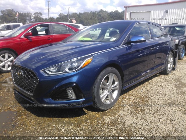 5NPE34AF6JH598560 - 2018 HYUNDAI SONATA SPORT/LIMITED BLUE photo 2