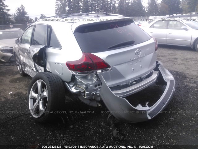 4T3BK3BB3DU095206 - 2013 TOYOTA VENZA LE/XLE/LIMITED SILVER photo 3