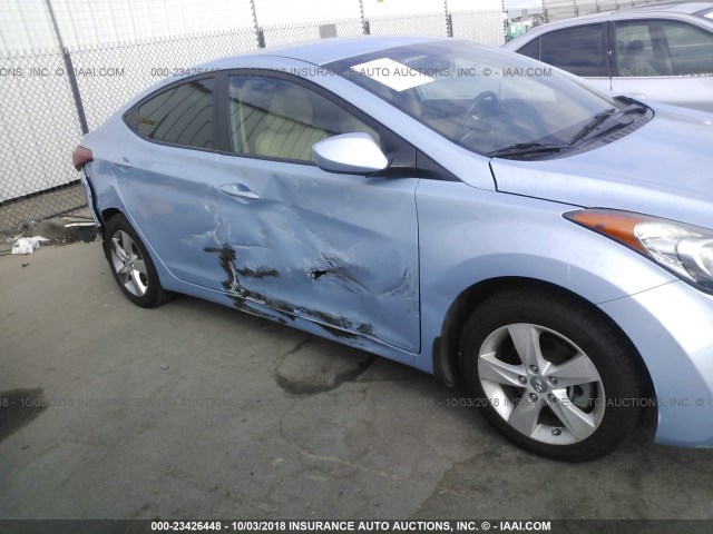 KMHDH4AE8DU690036 - 2013 HYUNDAI ELANTRA GLS/LIMITED Light Blue photo 6