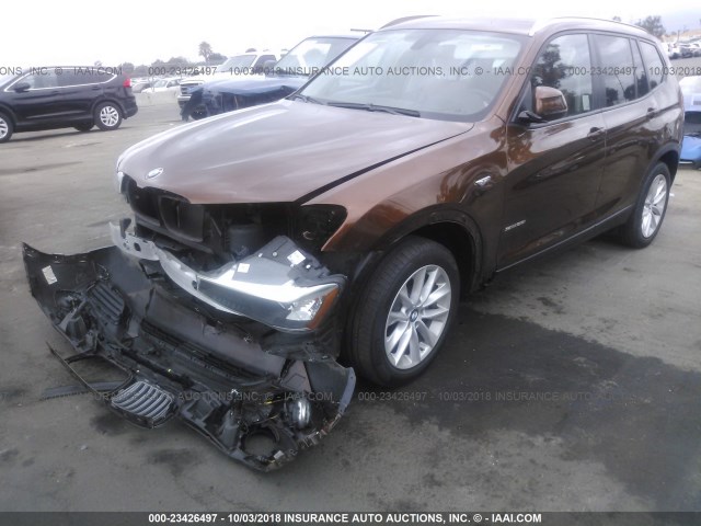 5UXWZ7C59H0V86160 - 2017 BMW X3 SDRIVE28I BROWN photo 2