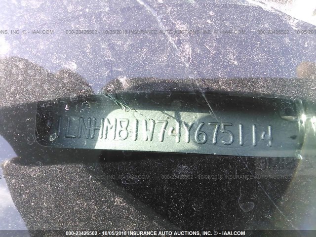 1LNHM81W74Y675114 - 2004 LINCOLN TOWN CAR EXECUTIVE/SIGNATURE კრემისფერი ფოტო 9