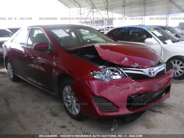 4T1BF1FK5CU551121 - 2012 TOYOTA CAMRY SE/LE/XLE RED photo 1