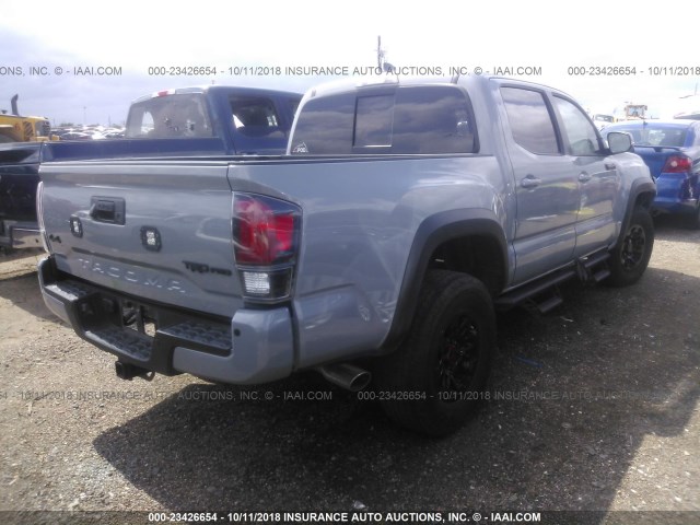 5TFCZ5AN0HX115288 - 2017 TOYOTA TACOMA DBL CAB/SR/TRDSPT/OR/PRO ნაცრისფერი ფოტო 4