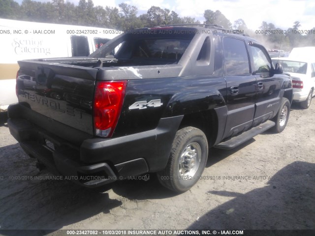 3GNGK23G12G153800 - 2002 CHEVROLET AVALANCHE K2500 BLACK photo 4