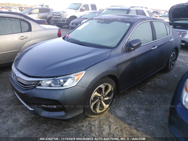 1HGCR3F88GA033206 - 2016 HONDA ACCORD EXL GRAY photo 2