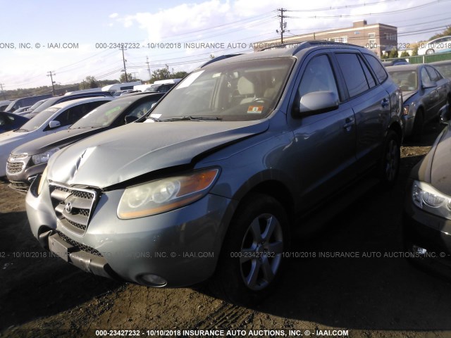 5NMSH73E09H271283 - 2009 HYUNDAI SANTA FE SE/LIMITED Light Blue photo 2