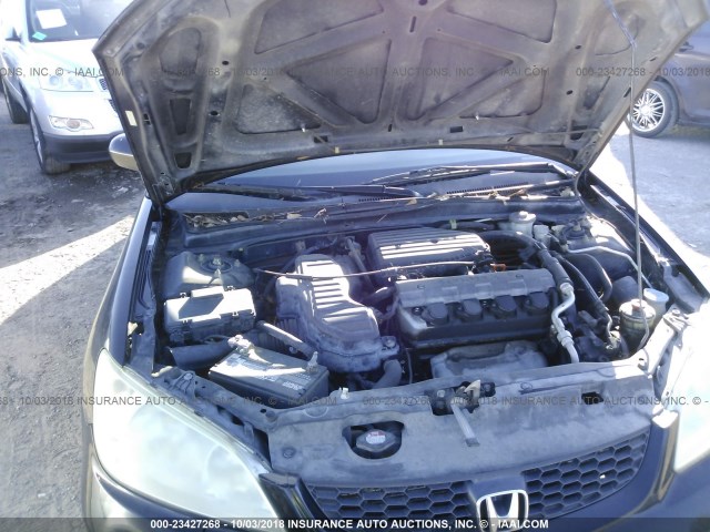 1HGEM21185L069281 - 2005 HONDA CIVIC DX VP BLACK photo 10