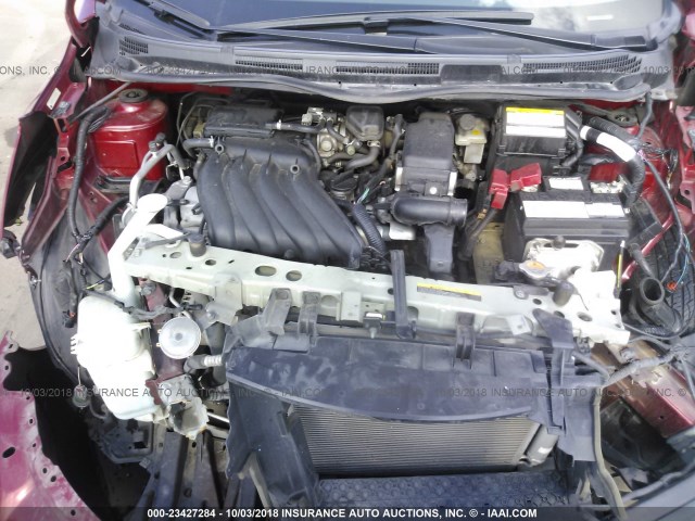 3N1CE2CP3GL399814 - 2016 NISSAN VERSA NOTE S/S PLUS/SV/SL/SR RED photo 10