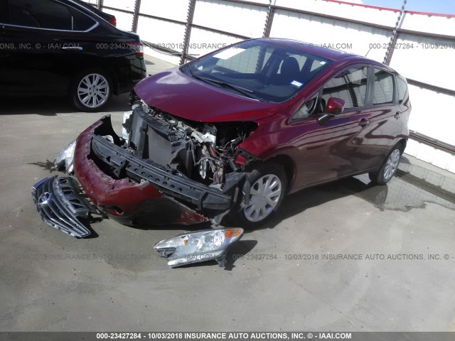 3N1CE2CP3GL399814 - 2016 NISSAN VERSA NOTE S/S PLUS/SV/SL/SR RED photo 2