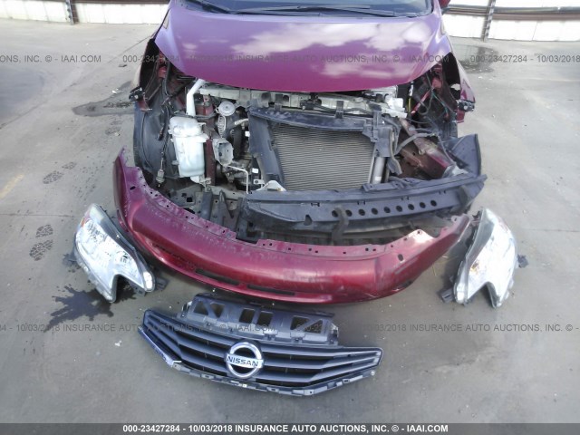 3N1CE2CP3GL399814 - 2016 NISSAN VERSA NOTE S/S PLUS/SV/SL/SR RED photo 6