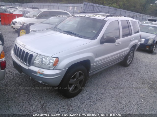 1J8GW68JX2C278959 - 2002 JEEP GRAND CHEROKEE OVERLAND SILVER photo 2