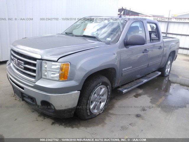 3GTP2VE7XDG327177 - 2013 GMC SIERRA K1500 SLE GRAY photo 2