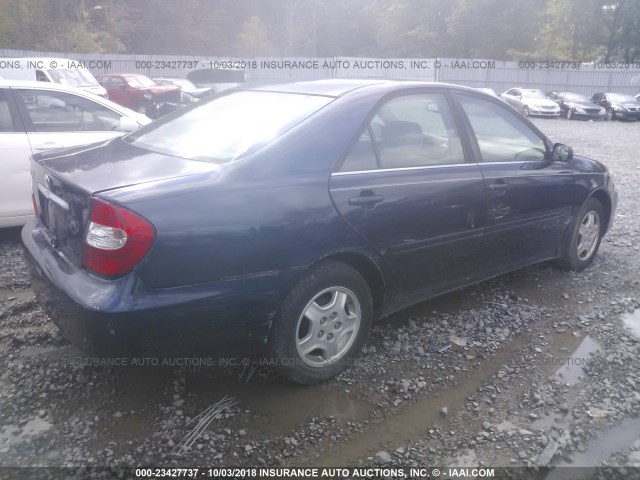 4T1BE32K92U504306 - 2002 TOYOTA CAMRY LE/XLE/SE Көк фото 4