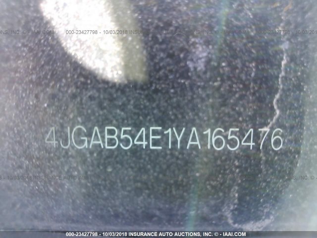 4JGAB54E1YA165476 - 2000 MERCEDES-BENZ ML 320 BLACK photo 9