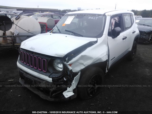 ZACCJBAH5HPF61679 - 2017 JEEP RENEGADE SPORT Սպիտակ լուսանկար 2