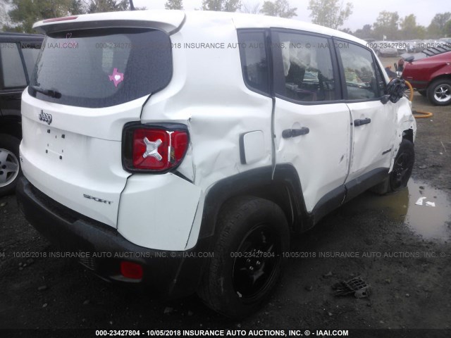 ZACCJBAH5HPF61679 - 2017 JEEP RENEGADE SPORT Սպիտակ լուսանկար 4