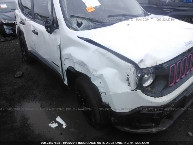 ZACCJBAH5HPF61679 - 2017 JEEP RENEGADE SPORT WHITE photo 6