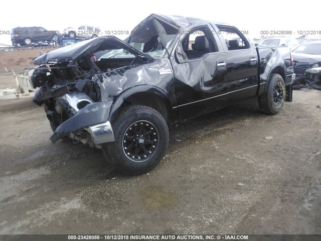 1FTPW14V77KC90406 - 2007 FORD F150 SUPERCREW BLACK photo 2