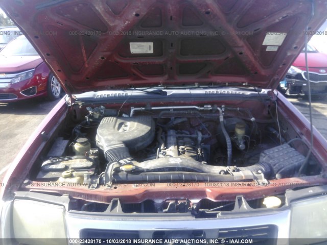 1N6DD26S3YC362082 - 2000 NISSAN FRONTIER KING CAB XE RED photo 10