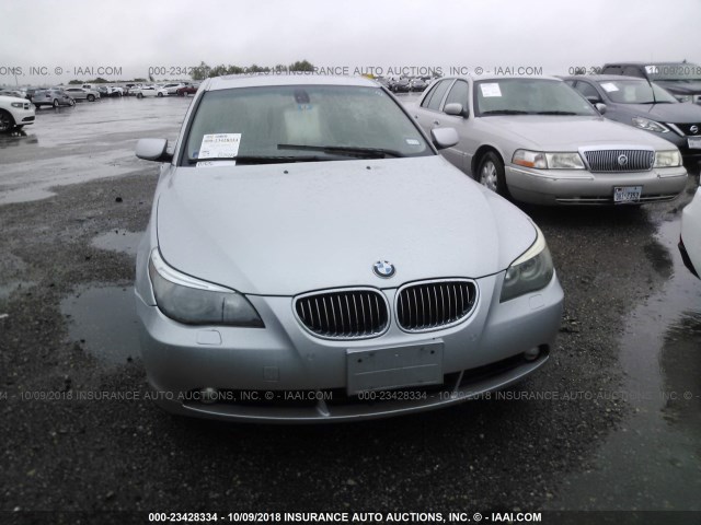 WBANB33595B114483 - 2005 BMW 545 I SILVER photo 6