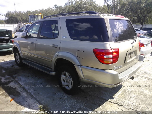 5TDBT44A42S115095 - 2002 TOYOTA SEQUOIA SR5 TAN photo 3