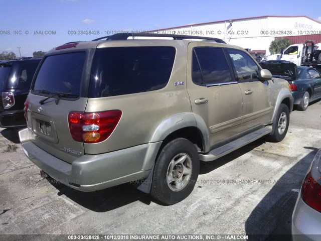5TDBT44A42S115095 - 2002 TOYOTA SEQUOIA SR5 TAN photo 4