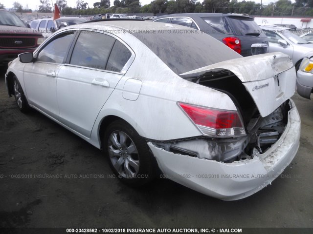 1HGCP26828A037611 - 2008 HONDA ACCORD EXL WHITE photo 3