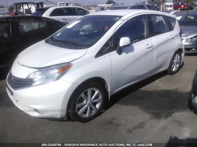 3N1CE2CP0EL421958 - 2014 NISSAN VERSA NOTE S/S PLUS/SV/SL WHITE photo 2