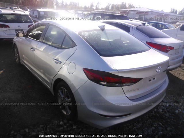 5NPD84LF2JH338974 - 2018 HYUNDAI ELANTRA SEL/VALUE/LIMITED SILVER photo 3