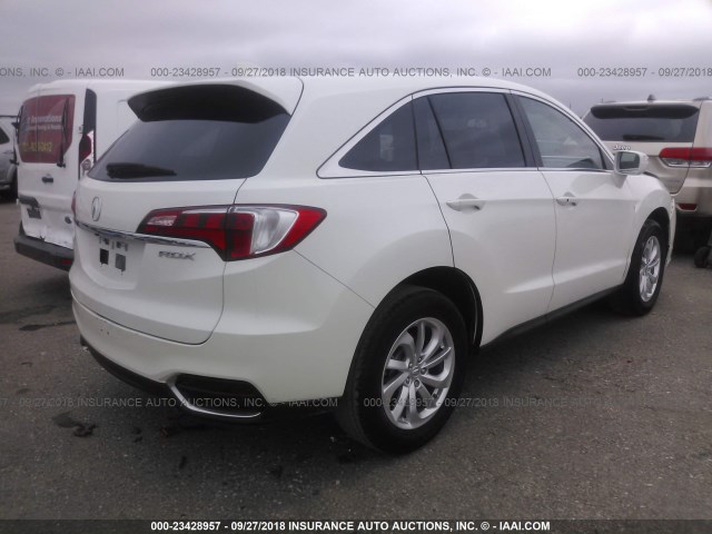 5J8TB3H30HL009977 - 2017 ACURA RDX WHITE photo 4