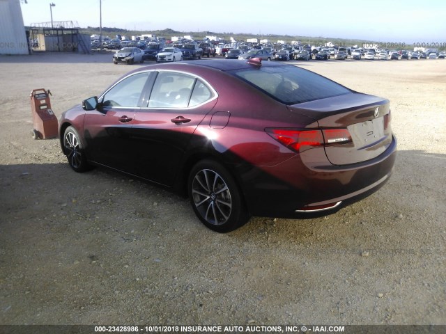 19UUB2F34FA003321 - 2015 ACURA TLX MAROON photo 3