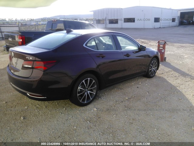 19UUB2F34FA003321 - 2015 ACURA TLX MAROON photo 4