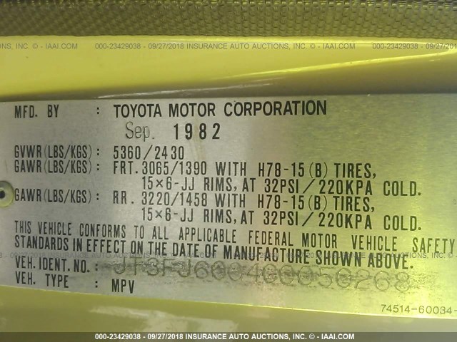 JT3FJ60G4C0050268 - 1982 TOYOTA LAND CRUISER FJ60 TAN photo 9