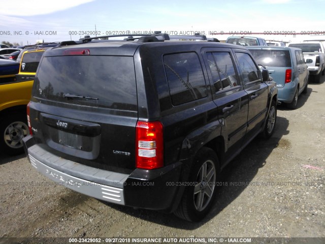 1J8FF48W47D286102 - 2007 JEEP PATRIOT LIMITED BLACK photo 4