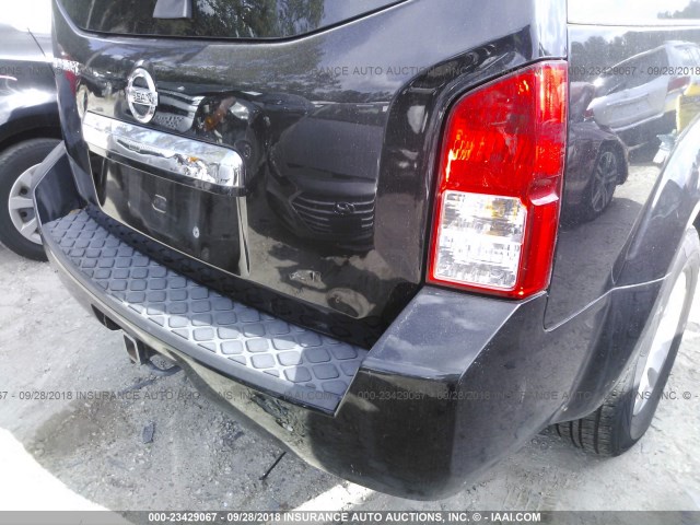 5N1AR18UX8C644487 - 2008 NISSAN PATHFINDER S/LE/SE BLACK photo 6