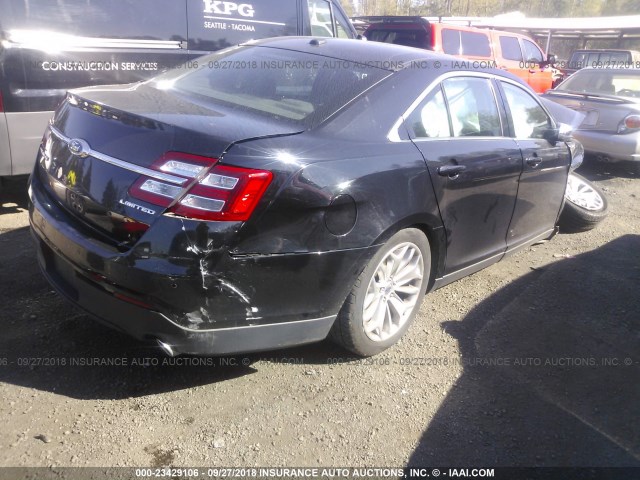 1FAHP2F82HG123458 - 2017 FORD TAURUS LIMITED BLACK photo 4