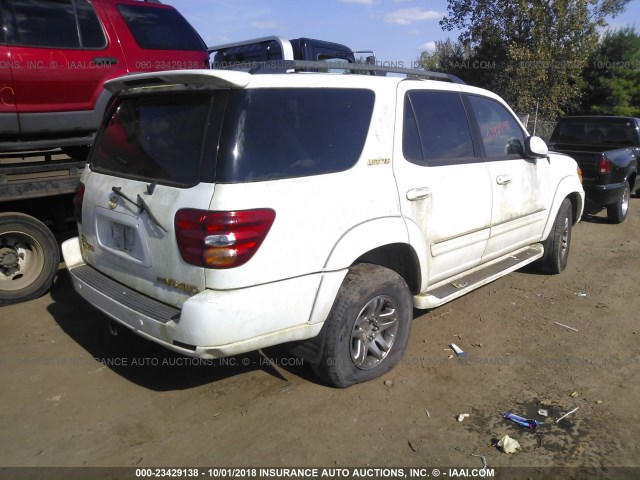 5TDBT48A34S232020 - 2004 TOYOTA SEQUOIA LIMITED WHITE photo 4