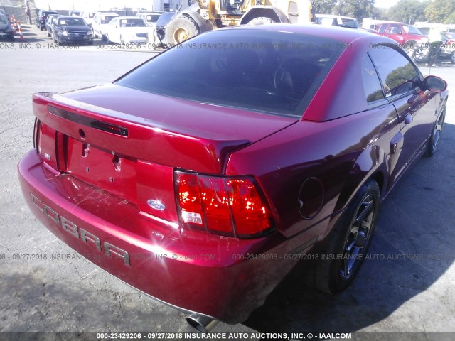 1FAFP48Y33F387609 - 2003 FORD MUSTANG COBRA SVT MAROON photo 4