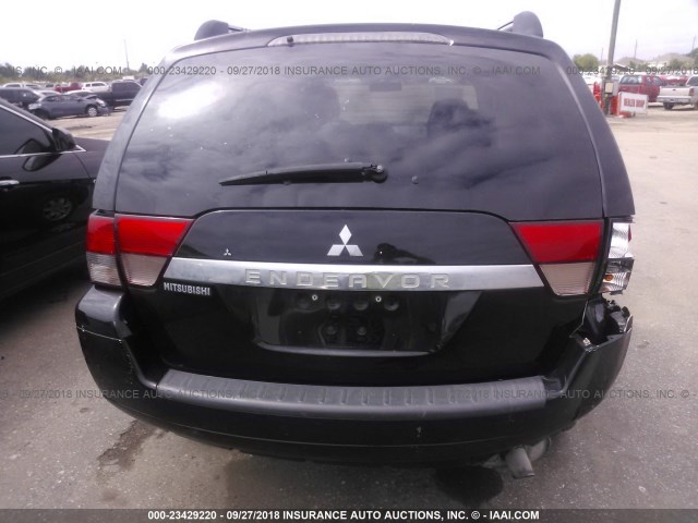 4A4JM2AS8AE008168 - 2010 MITSUBISHI ENDEAVOR LS შავი ფოტო 6