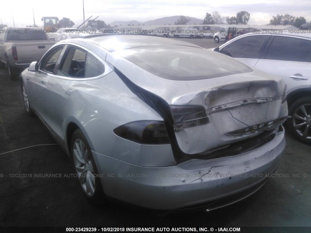 5YJSA1E28FF114134 - 2015 TESLA MODEL S SILVER photo 3