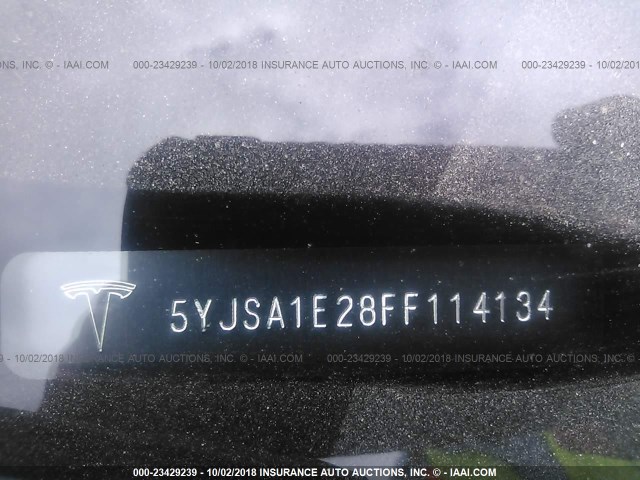 5YJSA1E28FF114134 - 2015 TESLA MODEL S SILVER photo 9