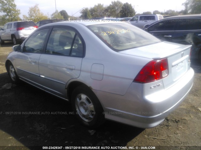 JHMES96675S023074 - 2005 HONDA CIVIC HYBRID Light Blue photo 3