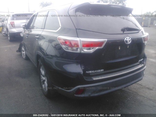 5TDJKRFH1FS170678 - 2015 TOYOTA HIGHLANDER XLE შავი ფოტო 3