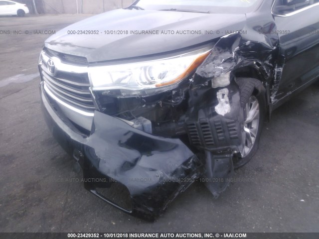 5TDJKRFH1FS170678 - 2015 TOYOTA HIGHLANDER XLE შავი ფოტო 6