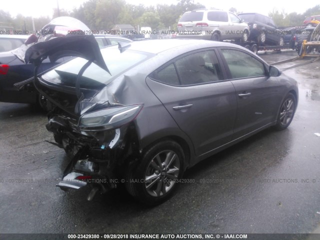 5NPD84LFXJH365582 - 2018 HYUNDAI ELANTRA SEL/VALUE/LIMITED GRAY photo 4