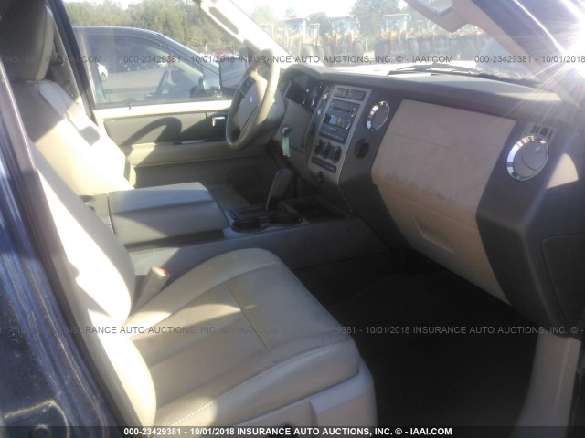 1FMFK16569LA12576 - 2009 FORD EXPEDITION EL XLT BLUE photo 5